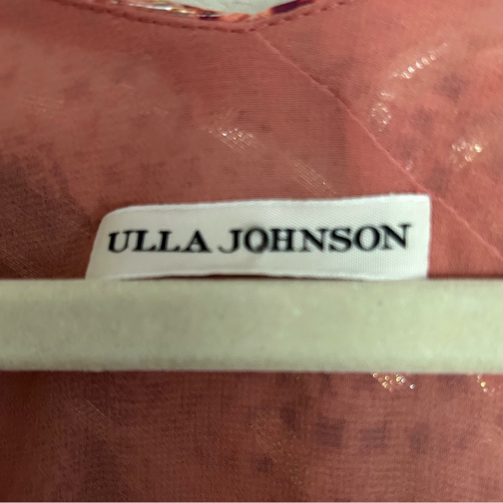 Ulla Johnson Noemi Coral and Metallic Silk Mini Dress - Picture 4 of 14